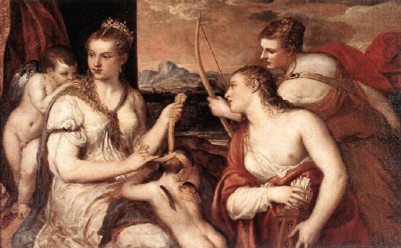 Venus Blindfolding Cupid EASF, TIZIANO Vecellio